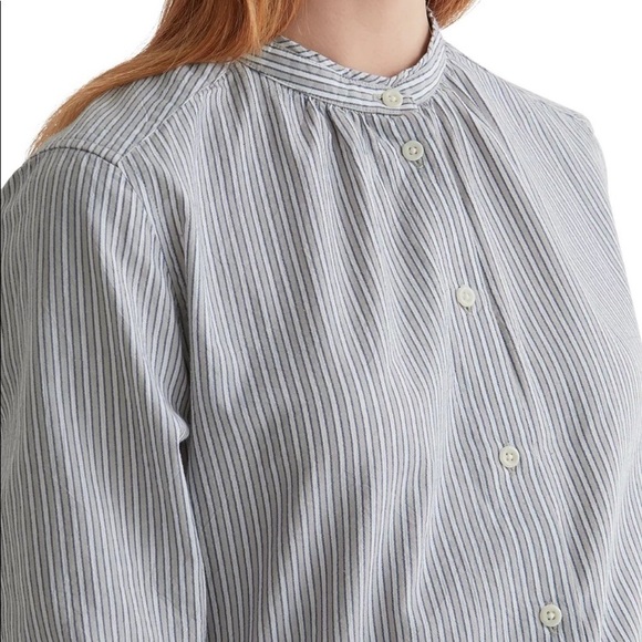 Toast UK Bahako Stripe Collarless Button Down Shirt size 6US 10UK - Picture 1 of 13